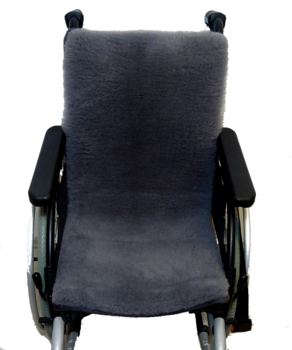 Lammfell Sitzauflage grau, Rollstuhlauflage  45 x 85 cm
