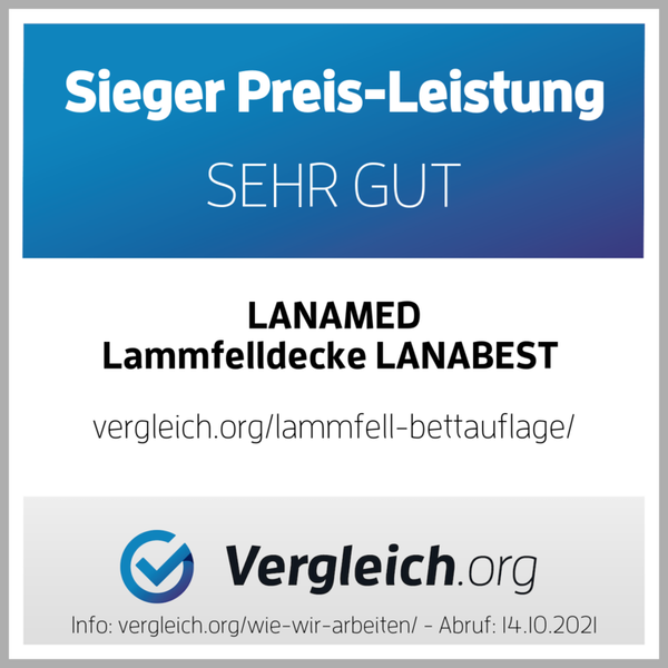 Lammfell Bettauflage 190x90cm, Deutsches Qualitätsprodukt, echt Merino