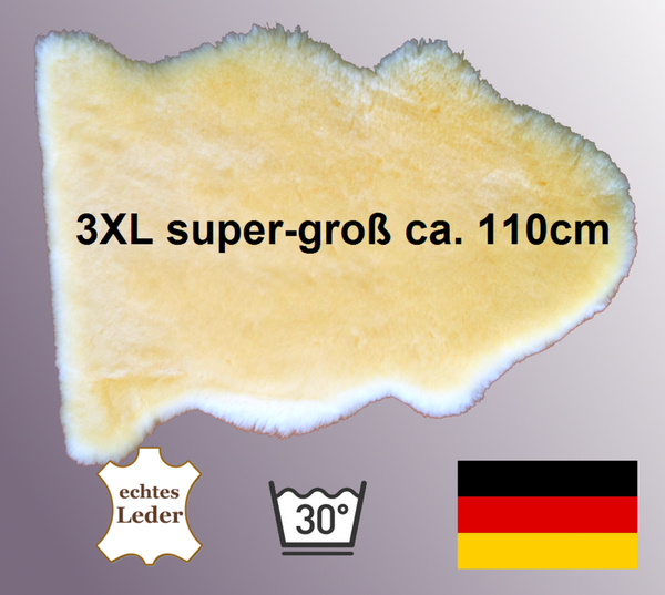LANABEST 3XL deutsches Merino Lammfell, ca. 110cm